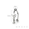 CZ MARQUISE MIX ROUND 316L SURGICAL STEEL CURVED BARBELL/EYEBROW